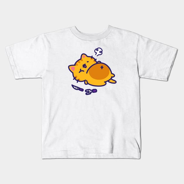 Stuffed Cat Kids T-Shirt by GeraldineDraws